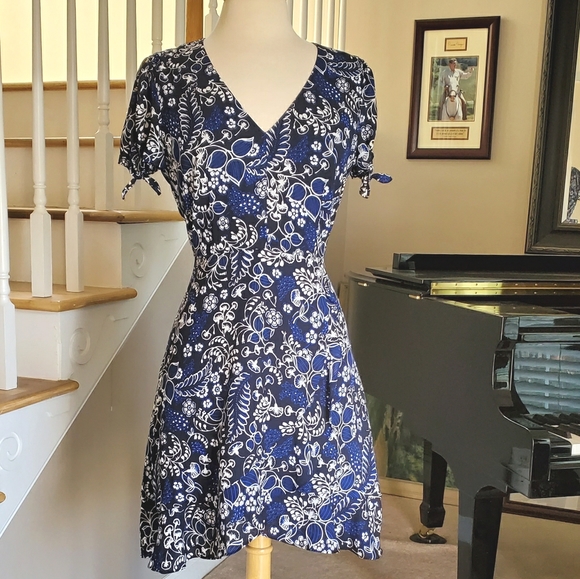 J. Crew Chiffon Faux Wrap Dress sz 6 - Picture 1 of 6